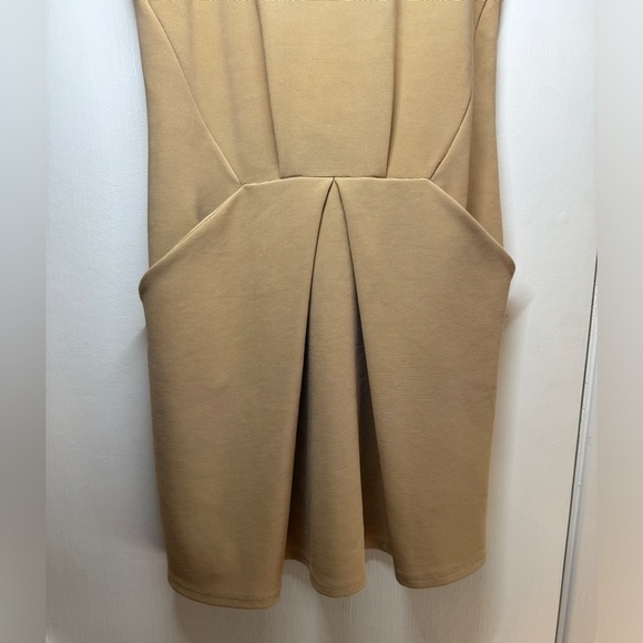 ASOS Nude Beige Sleeveless Shift Cocktail Semi Formal Dress Size 2 - Picture 6 of 12